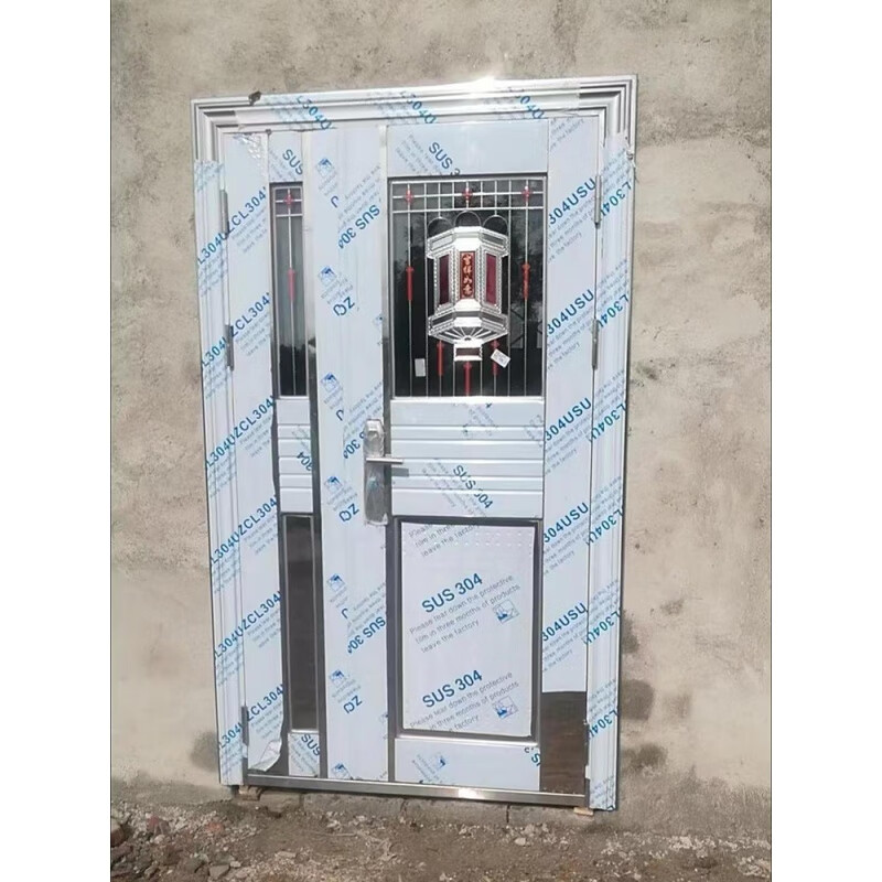 语森忆304不锈钢子母门入户防盗门农村双开大门楼宇对讲门小区楼梯口