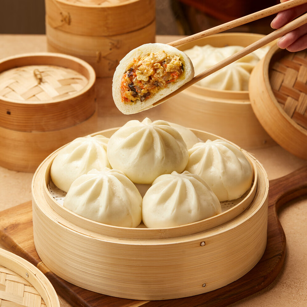 隆泰食品 LONGTAI FOOD速冻包子面食白菜猪肉酱肉野菜荠菜鸡蛋豆腐香菇油菜简餐即食早餐 香菇油菜包【8个x80g/袋】