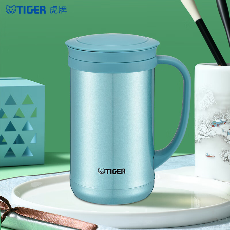 虎牌(tiger)保温杯wm-a050茶滤办公室泡茶水杯500ml 森林绿