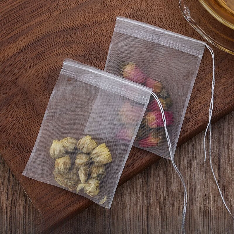 沐晓茶包袋一次性茶叶小泡袋花茶茶滤袋泡茶袋子抽线尼龙过滤袋 50个6