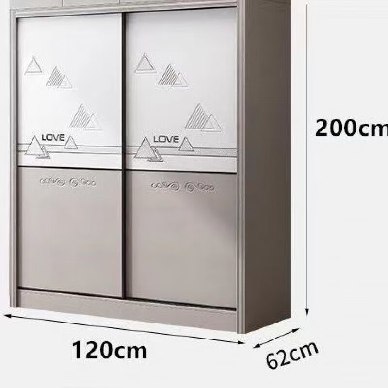 源氏木语实木板衣柜推拉门衣柜简易移门现代简约卧室家用免漆一体大