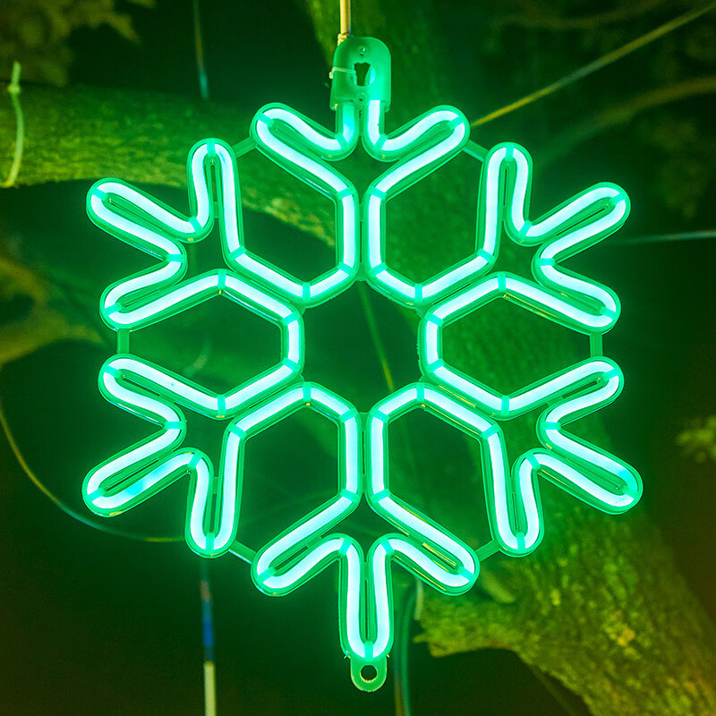 時(shí)刻美LED雪花燈擋水裝飾掛樹(shù)彩燈圣誕節(jié)日春節(jié)店商場(chǎng)裝飾新品京 綠色 40厘米雪花掛樹(shù)燈
