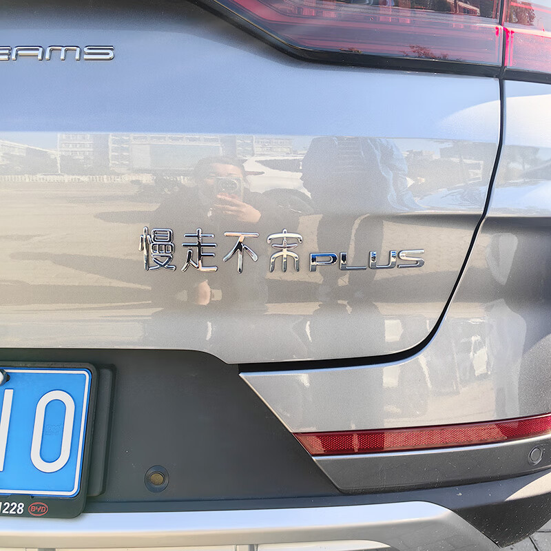 por创意文字车尾标贴改装欢乐宋送你一朵小红花温暖 3d 【慢走不】 亮