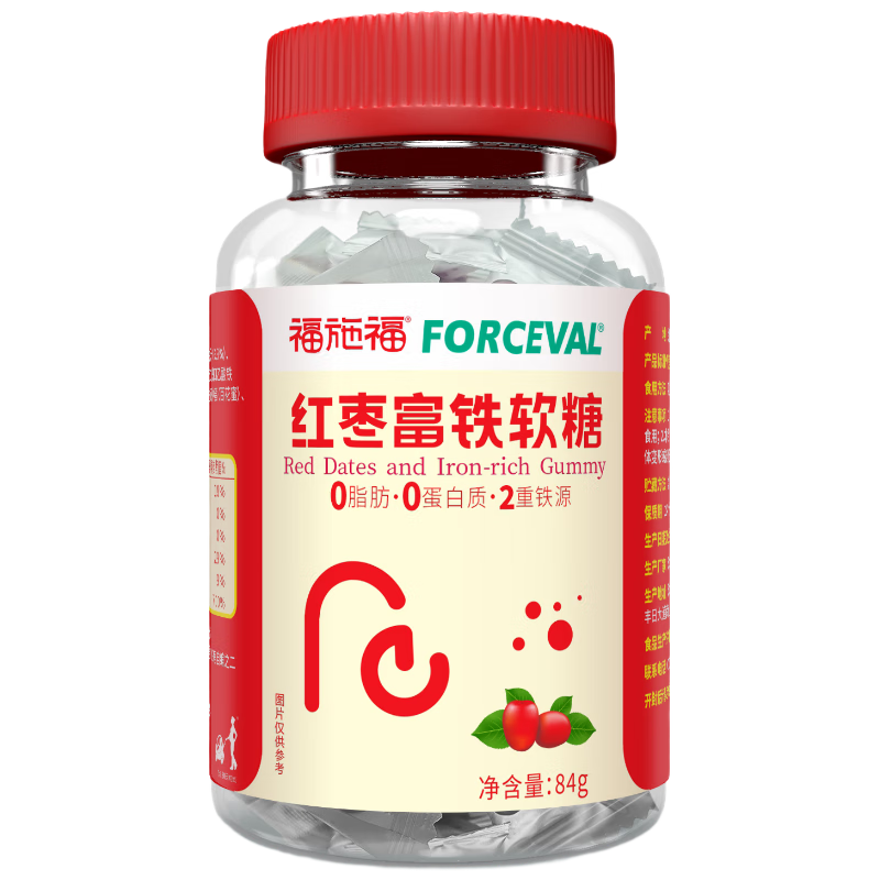 福施福红枣富铁软糖 双重铁源 儿童孕妇女性姨妈期补充营养 84g