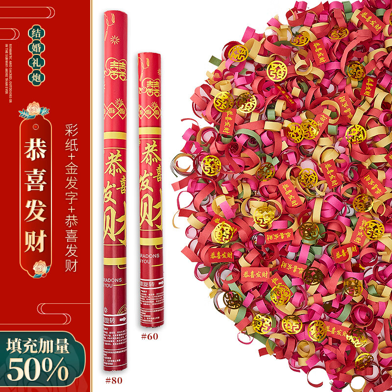 尼基科开工大吉礼炮带字汽车4s交车提车仪式布置用品喜庆手拧纸喷花筒