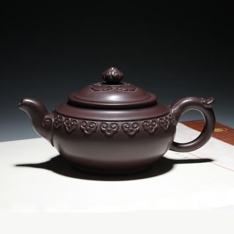 皖宣陶艺 宜兴紫砂壶 名家  全手工茶壶 王红娟 云肩如意壶 包真品