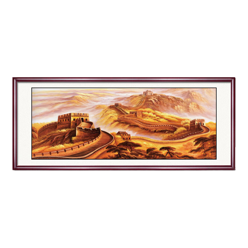 ����ϲ�й���ɽˮ�����ﳤ�ǿ�ɽͼ����װ�ιһ��칫��ɳ���羰����ǽ�ڻ� 02����ﳤ�ǡ� �л�����230*100����+ʵľ��