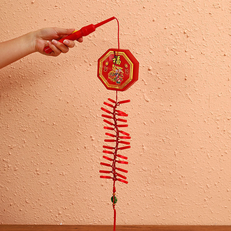 恒愎玩具电子鞭炮仿真声音响声节日春节发光玩具led灯饰春节挂件 红色