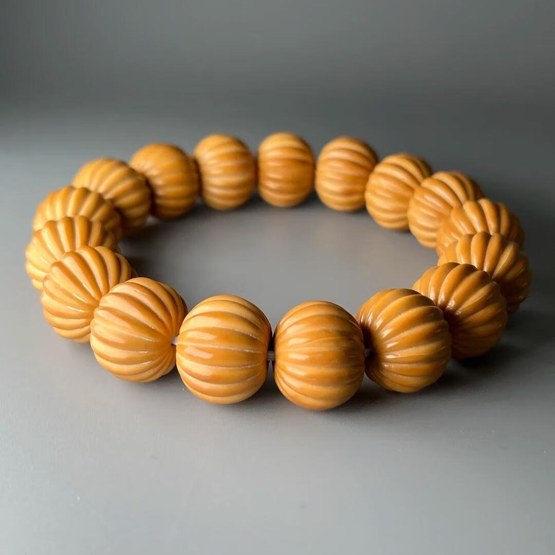 贵如玉猴头核桃雕刻 精品十六瓣灯笼瓜珠手串 男女文玩好物 16mm