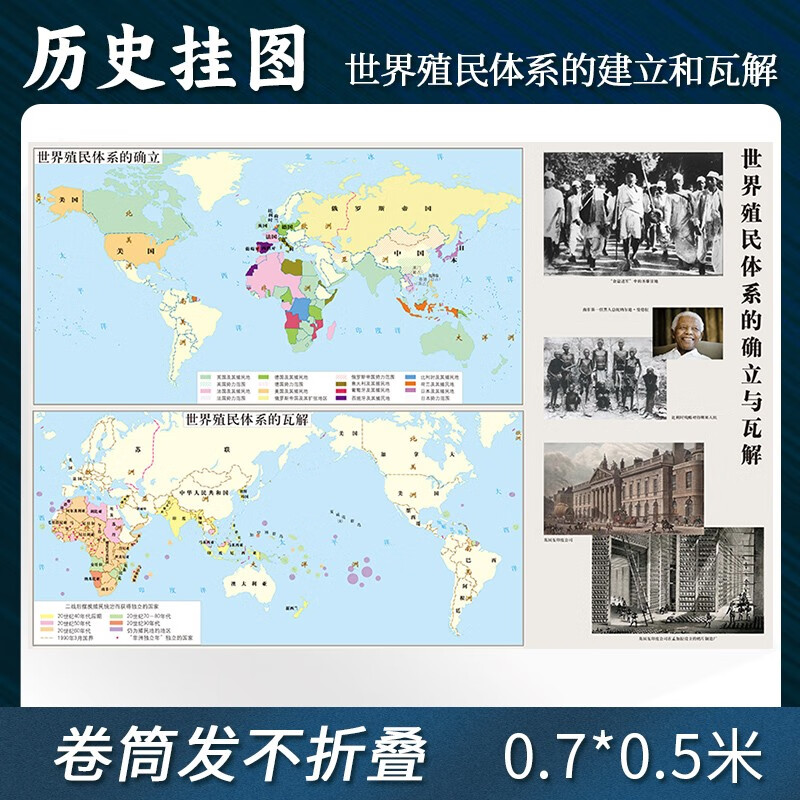 【定制】世界殖民体系的建立和瓦解地图贴图单面0.7*0.