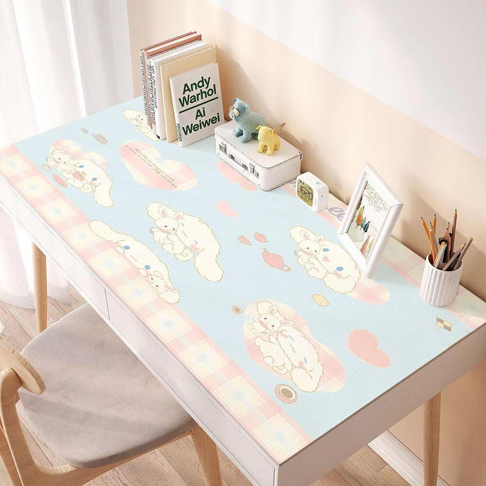三丽鸥皮革桌学生书桌面垫卧室宿舍梳妆台面垫防油防烫免洗可定制 丽