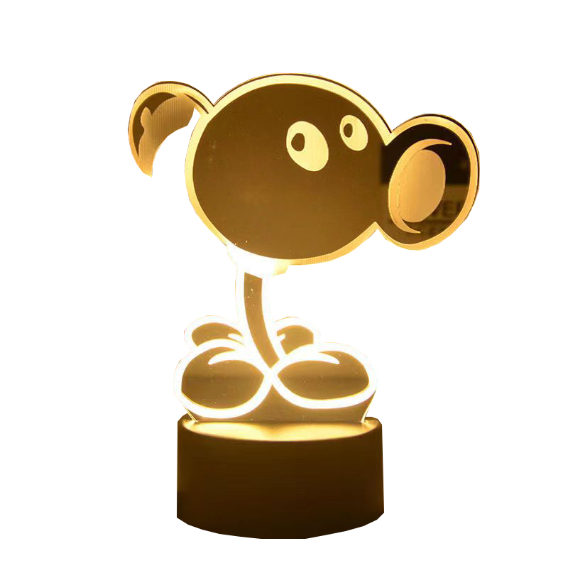 植物大战僵尸夜灯 usb小夜灯游戏植物大战僵尸周边玩具手办摆件卧室灯