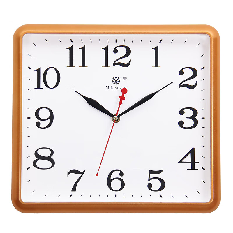 七王星七王星长方形现代简约客厅挂钟创意电子墙壁挂表石英钟免打孔钟表 9814黑边日历 13英寸 长33厘米高30厘米