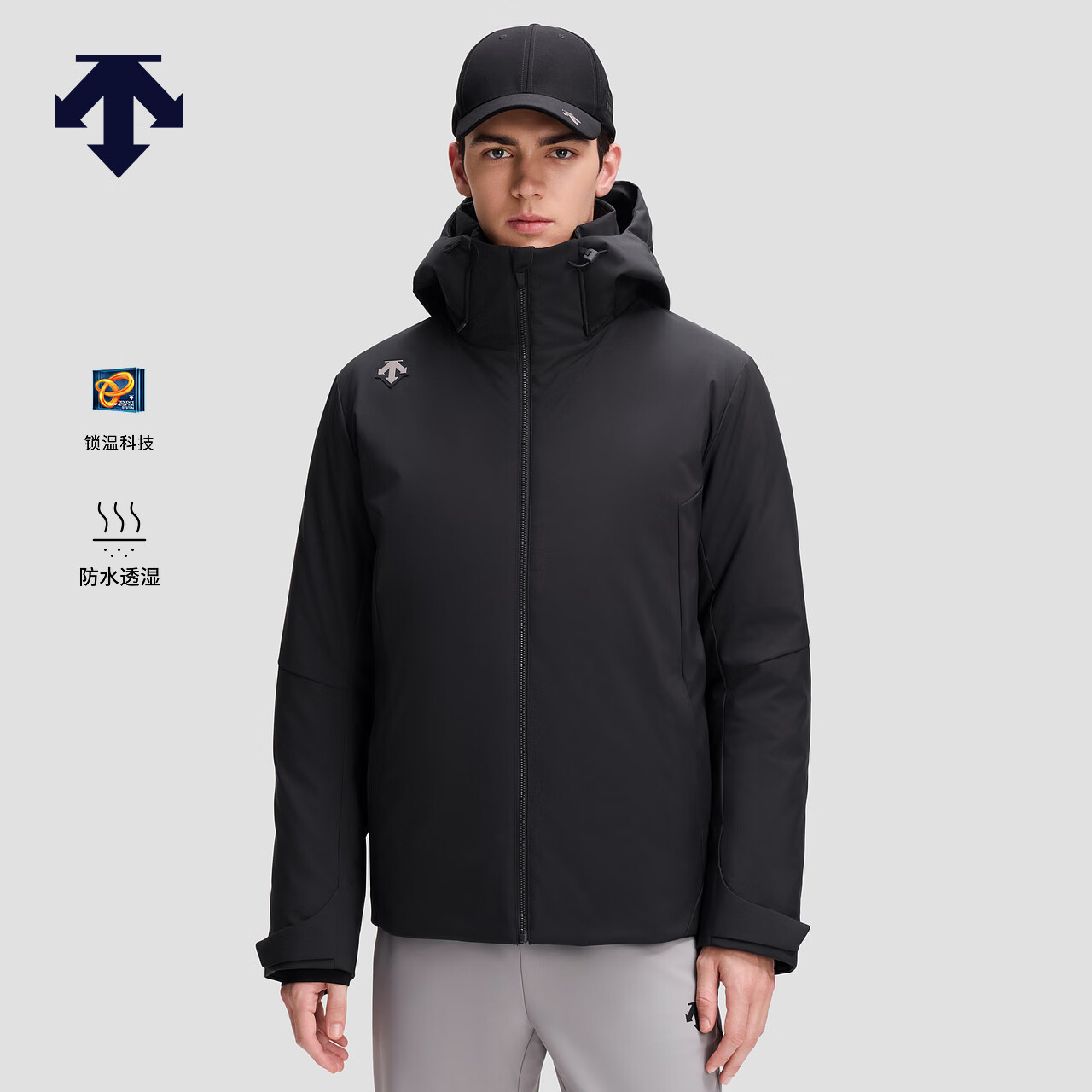 迪桑特（DESCENTE）迪桑特SKI STYLE系列运动休闲男士短款防泼水保暖羽绒服 BK-黑色 2XL (185/104A)