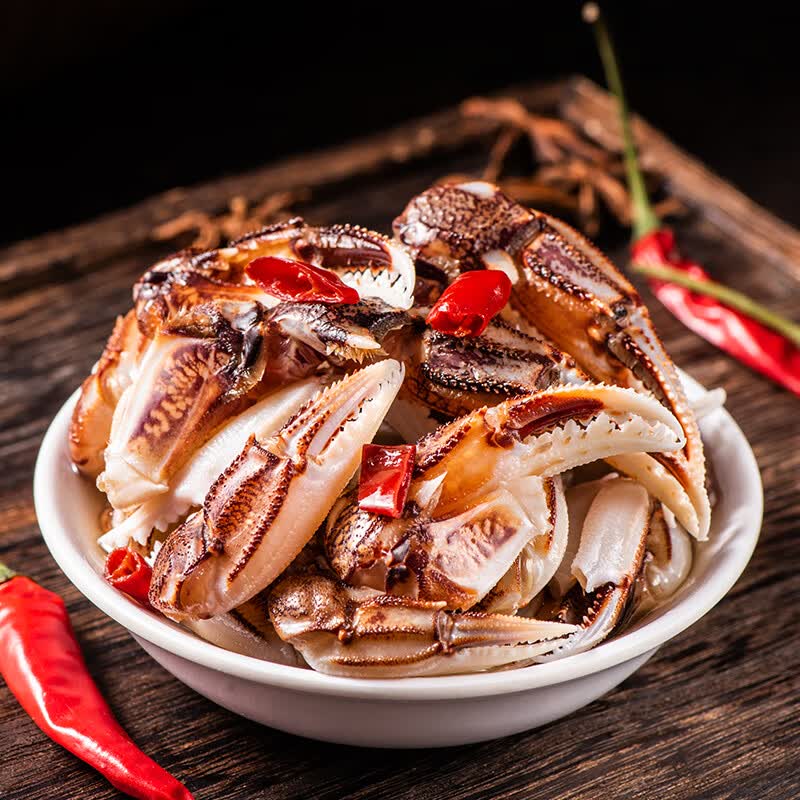 潮龙海鲜罐头醉蟹钳麻辣蟹钳海鲜制品香辣蟹钳下酒菜下饭菜即食小吃