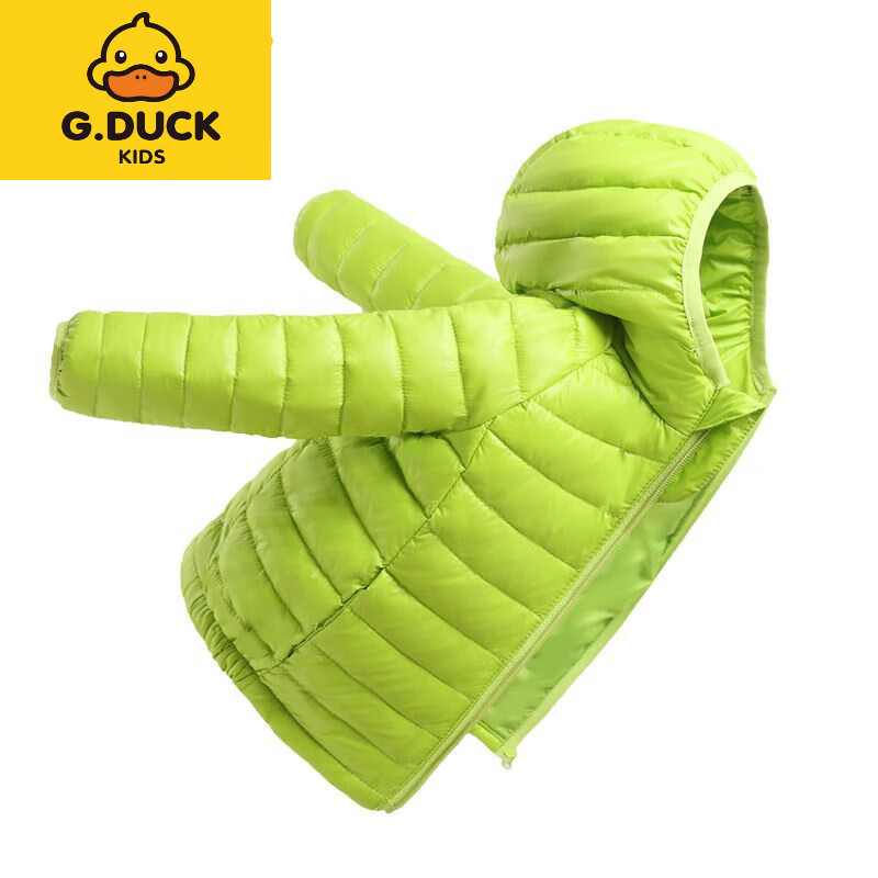 G.duck小黄鸭儿童羽绒服轻薄款男童女童中大小童宝宝童装外套秋冬新款 黑色 100