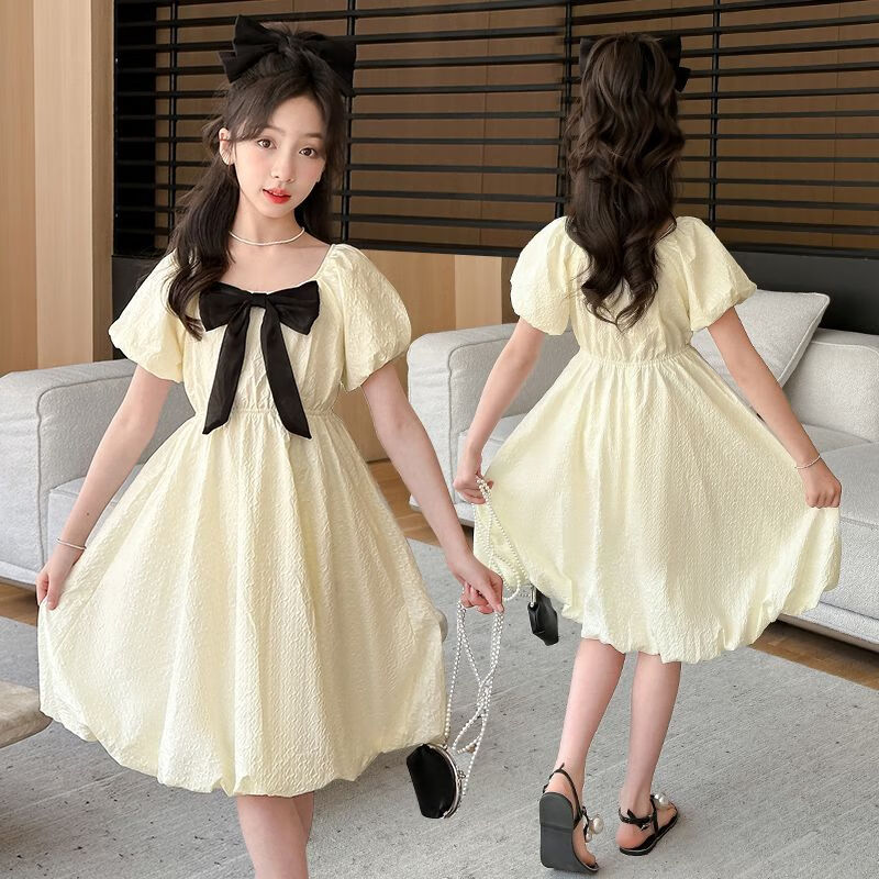 梦伊蓝(mengyilan)裙子女童连衣裙夏装2024新款儿童夏季女大童小女孩