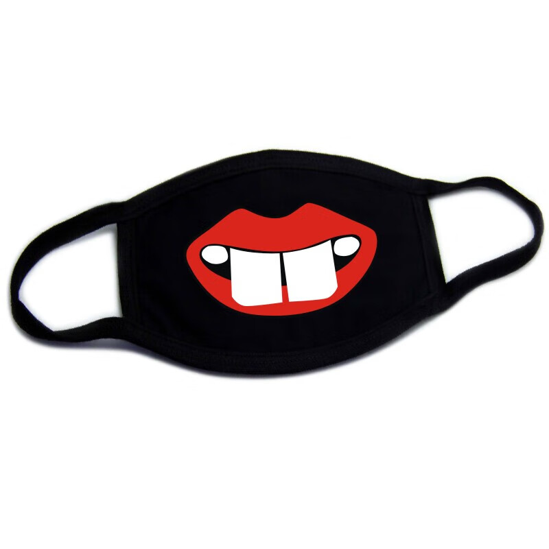 搞笑口罩人脸大嘴巴笑露牙齿潮创意个性笑脸搞怪道具纯棉冬季保暖 kz