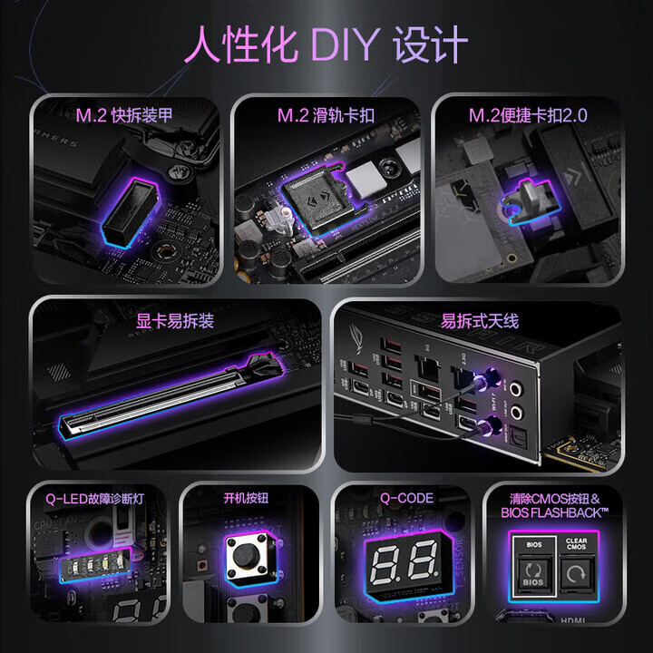 华硕 ROG X870E HERO BTF玩家国度电竞 图 5
