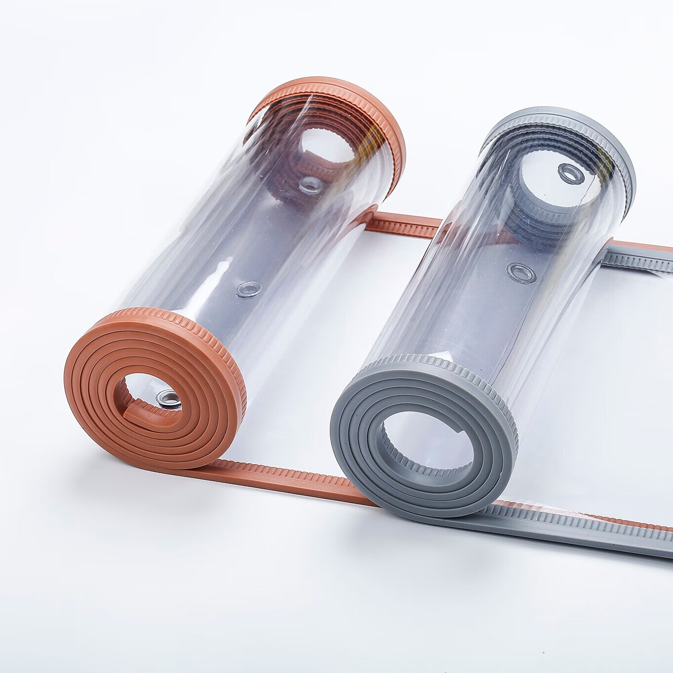 美千居磁铁自吸软门帘pvc透明挡风空调门帘四季通用超市商场牛筋边门帘 新款牛筋边棕色2.5mm厚带配重 宽0.5米×高2.4米/1片