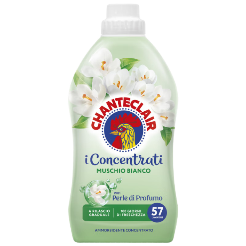 CHANTECLAIR 大公鸡原装进口衣物蓬松留香护衣型柔顺剂 白苔香1000ml*3瓶
