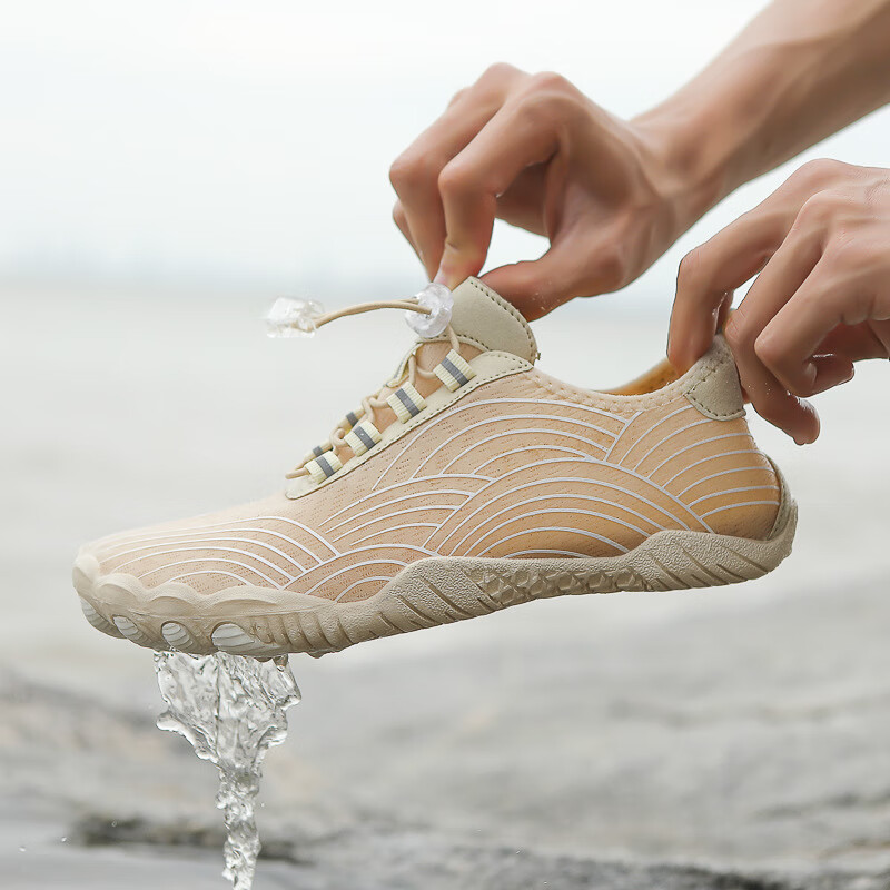 苏奈雪新款户外溯溪鞋沙滩鞋防滑涉水鞋水陆两栖五指鞋潜水室内健身 H01白色 36