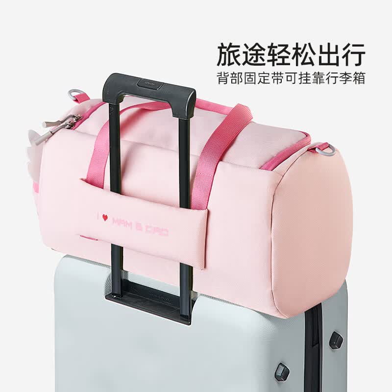 诺狐旅行包行李防水衣服收纳折叠衣物袋子整理袋旅游便携手提收纳包 安琪儿粉