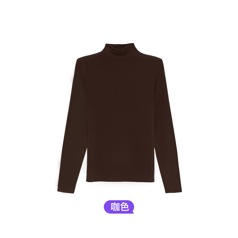 曲线主义Curve牛奶绒打底衣秋冬保暖内衣女轻薄蓄暖锁温打底衫塑形显瘦 咖色 均码 （80-130斤）