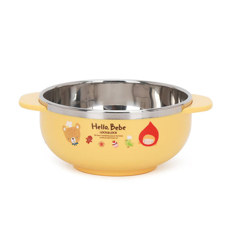 乐扣乐扣(lock&lock)儿童餐具辅食碗进口不锈钢餐具卡通汤碗宝宝饭碗