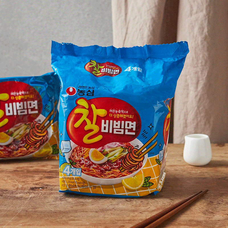 農(nóng)心（NONGSHIM）韓國(guó)冷面進(jìn)口拌冷面農(nóng)心冷面涼拌拉面130g*4袋酸甜爽辣網(wǎng)紅方便面 農(nóng)心拌冷面130g*4
