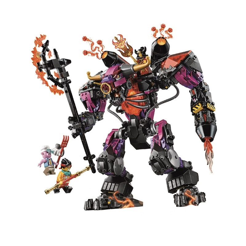 建功兼容乐高悟空小侠牛魔王烈火机甲积木模型拼装儿童玩具男孩礼物