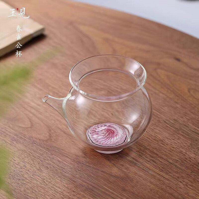 北大史玉见春雀玻璃公道杯轻奢高端茶具茶海无把耐热加厚小号分茶器