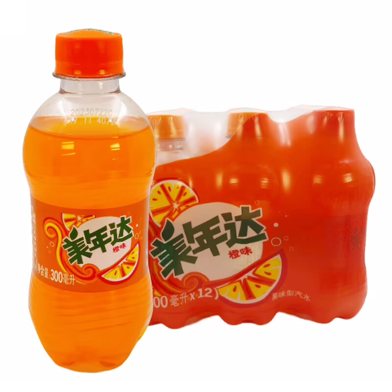 美年达橙味300ml*12瓶