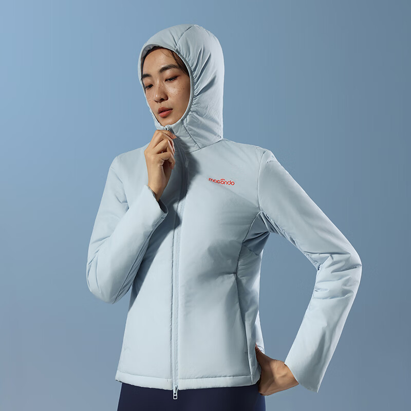 马孔多(macondo)【大正同款】|跑步连帽保暖棉服2代冬季金标P棉湿态防风防泼水 黑色(80g金标P棉) 女 2XL