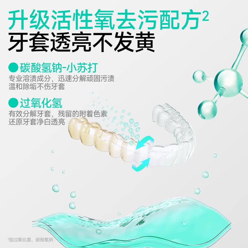米妍（meyarn）正畸牙套清洁液假牙保持器隐形牙套泡腾清洁片便携清洁神器清洗 【无氟款】10枚/盒（青柠薄荷）
