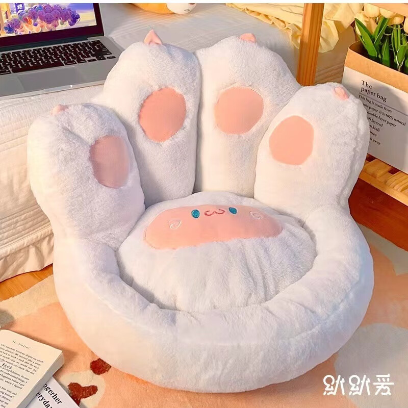 沙发手指手指可爱小五指五指猫爪飘窗 猫爪蒲团-白色 小号46*40*10cm