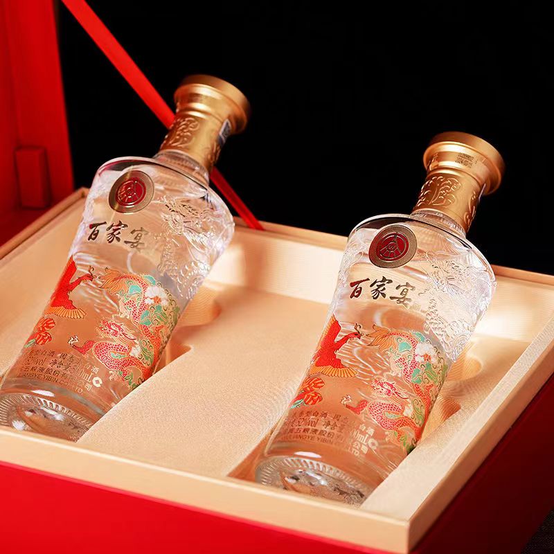 【pop】五粮液总厂生产百家宴龙凤呈祥礼盒52度 52度 500ml 2瓶 礼盒