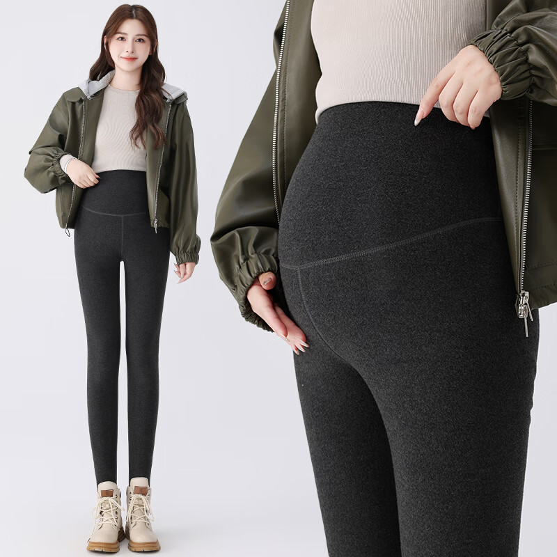 米度丽孕妇打底裤裤春秋外穿孕妇裤2024新款孕妇装春秋裤子 花黑-春秋