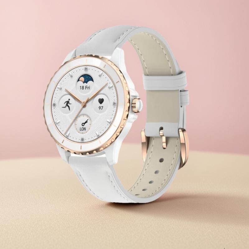 荣耀亲选ROSSINI智能手表2e 38mm典美设计 超清小圆屏 生活健康提醒 精美女士手表 送女友 2e-鎏金白