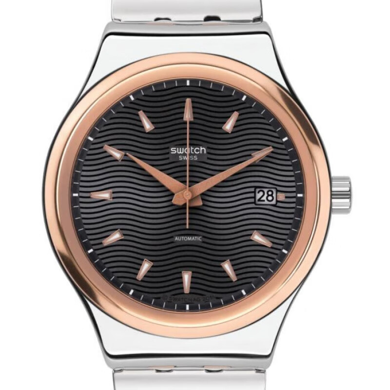 斯沃琪(swatch)自动机械表 瑞士制造品质之选42mm表盘手表男表礼物