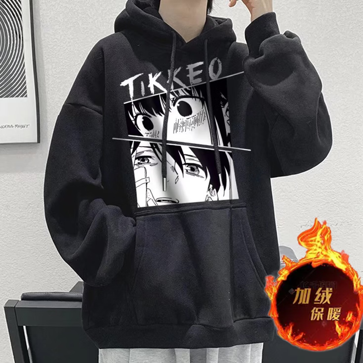 重磅300克加绒-w动漫眼-黑色 s建议60-80斤