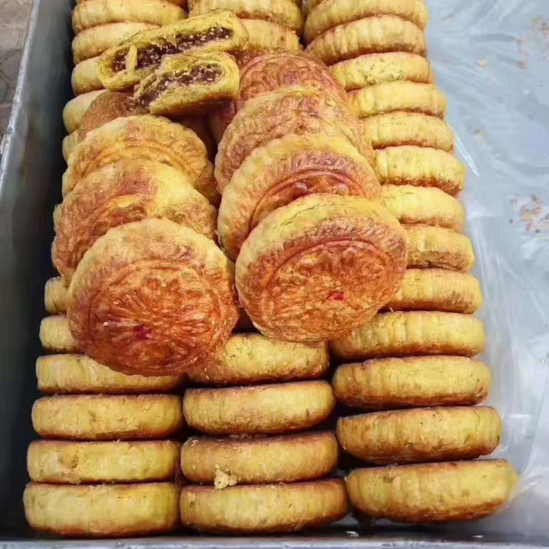 食汁民归内蒙古巴盟河套手工月饼雪花粉胡麻油红糖五仁月饼/糖烙饼: 巴盟纯手工胡麻油红糖五仁 6个装