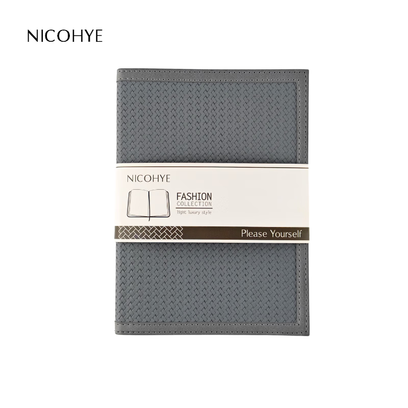 NICOHYE 高级简约A5横线点阵方格笔记本本子 商务办公高档本子 伴手礼 企业定制 高级灰-点阵内页（a5）