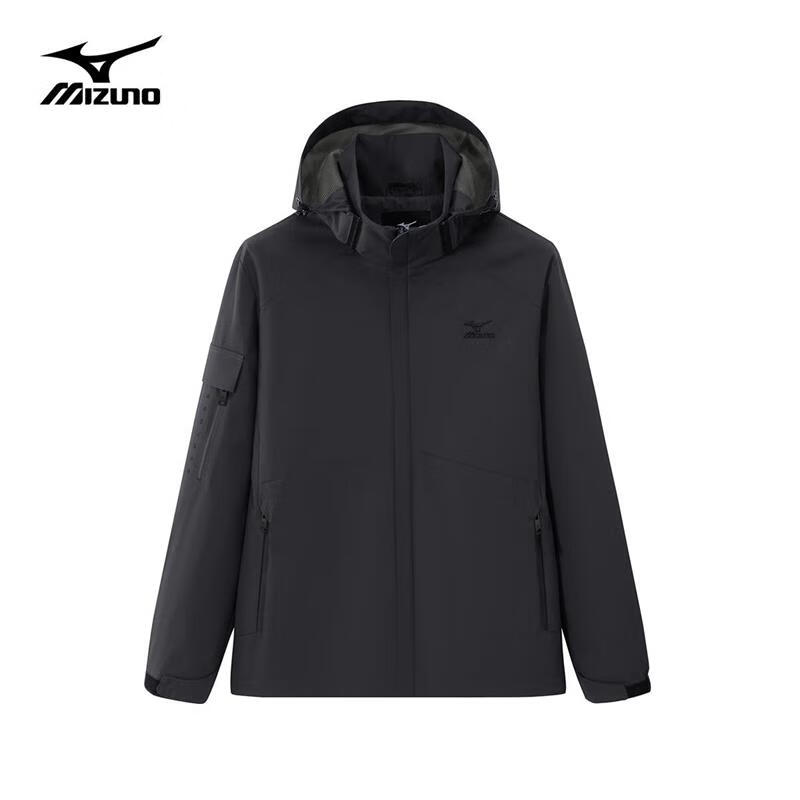 美津浓（MIZUNO）户外休闲夹克男梭织防风防水连帽外套