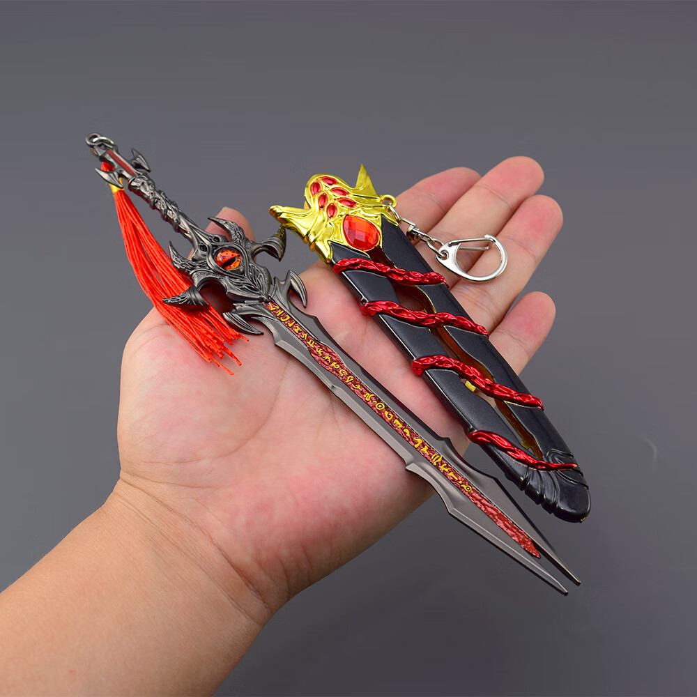 斗罗动漫周边成神版修罗剑魔剑带鞘金属兵器模型玩具合金摆件22cm