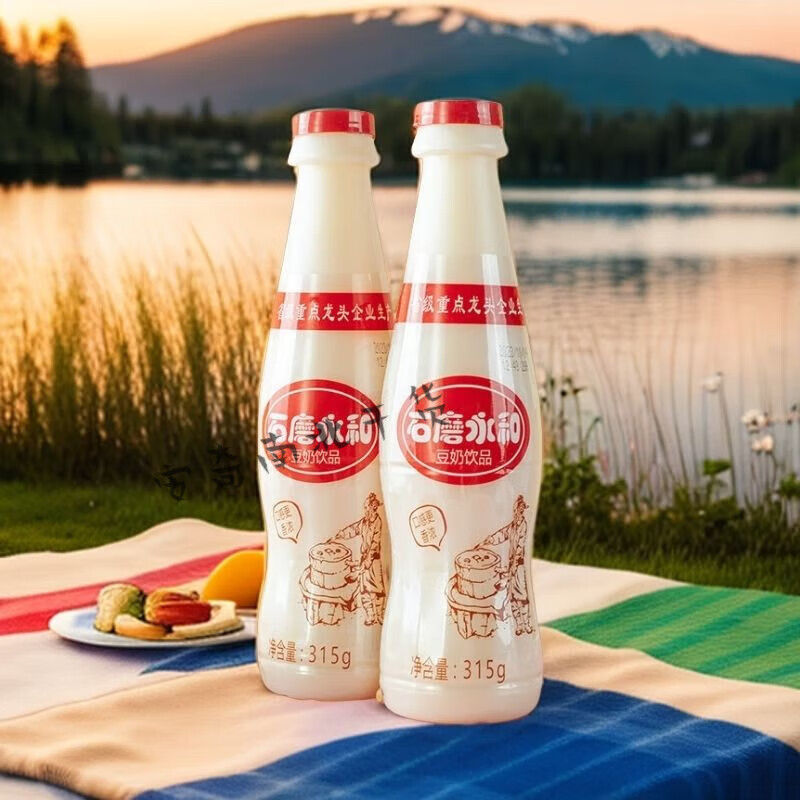 食怀新日期原磨豆奶瓶装315g原味豆浆早餐豆奶饮料整箱批发 315g*8瓶
