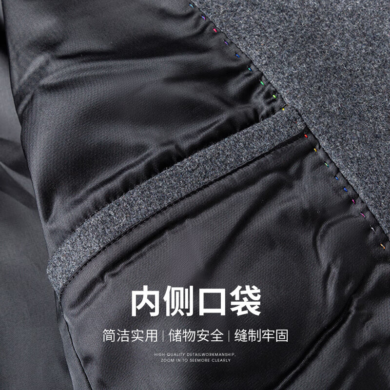 SHANSHAN杉杉羊毛西装外套男秋冬新款加厚男士外套商务通勤上班正装礼服 灰色 2XL /185【建议150-165斤】