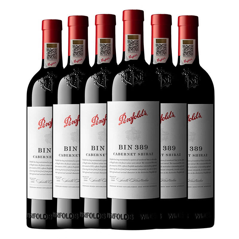 奔富(Penfolds) Bin389赤霞珠设拉子红葡萄酒 750ml*6瓶 整箱装 澳大利亚原瓶进口红酒