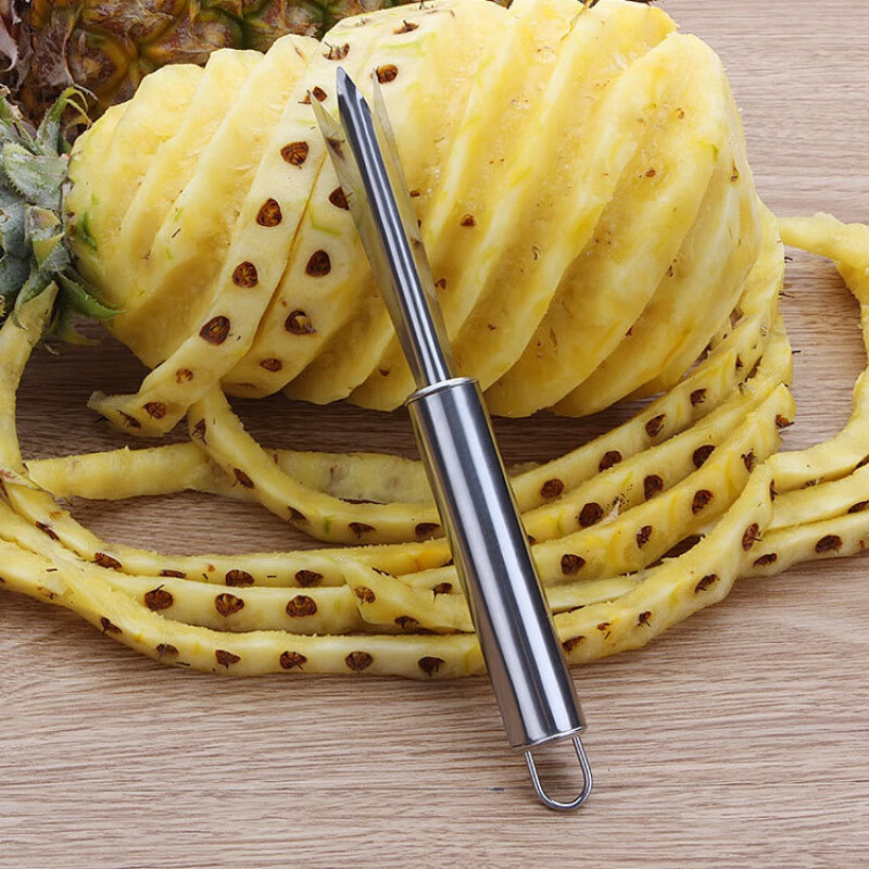 guen高档不锈钢菠萝刀推子合金钢菠萝v铲三角刀去眼去籽削菠萝工具 1