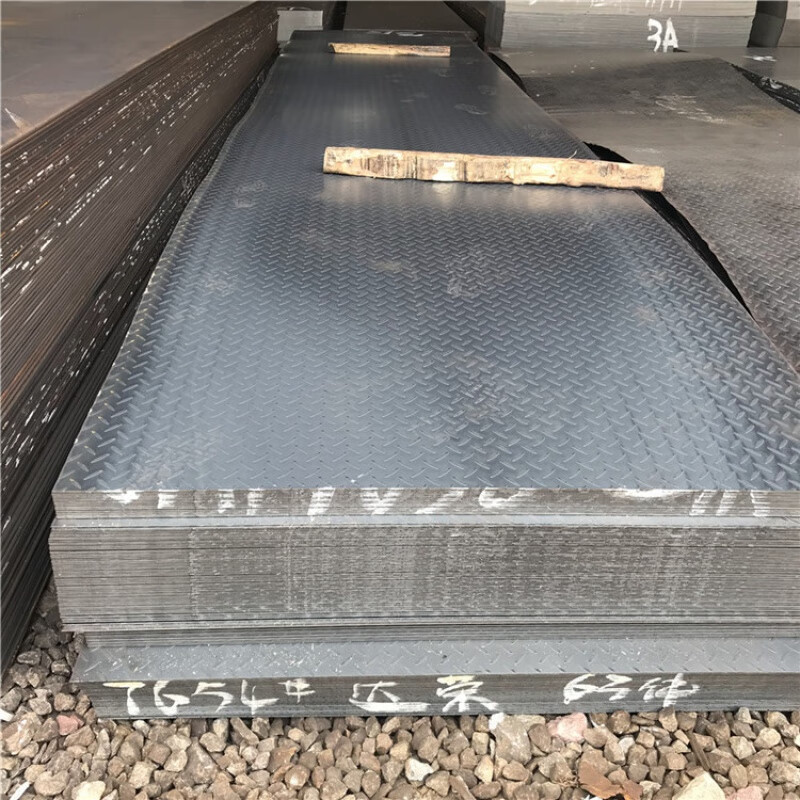 旭杉斯广州花纹钢板热轧3厘防滑扁豆型加工折弯楼梯板q235b厂家直销黑